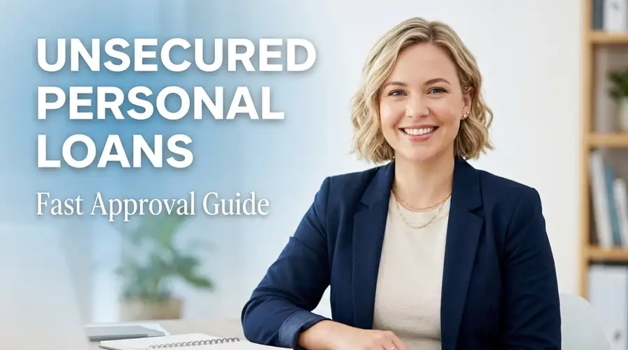 A confident woman presenting a complete guide on how to get fast approval for unsecured personal loans without needing collateral.